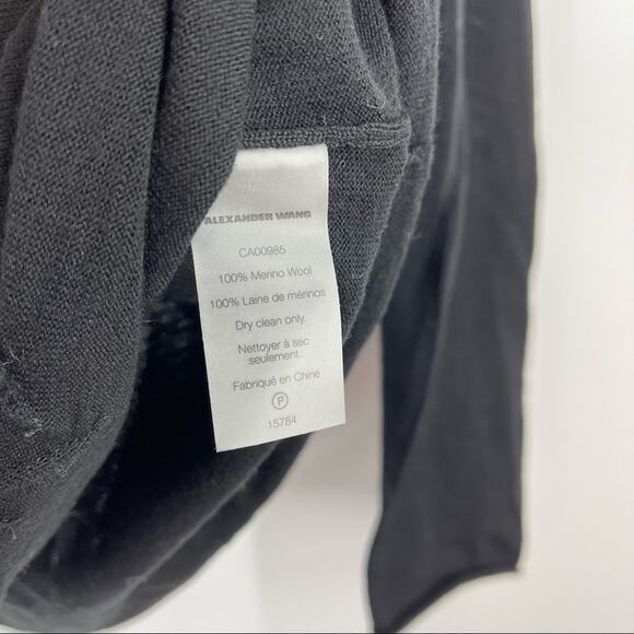 T by Alexander Wang Merino Wool Knit Top Black Women’s Small NWT - Picture 6 of 7